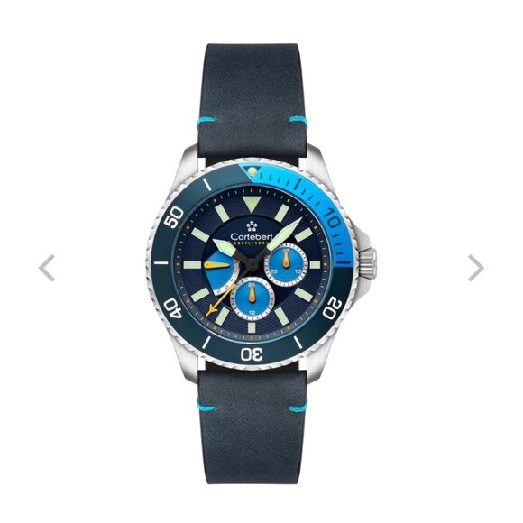 Cortebert Cobalt Cascade Toulon Multifunction Men's Wristwatch - Picture 1 of 7